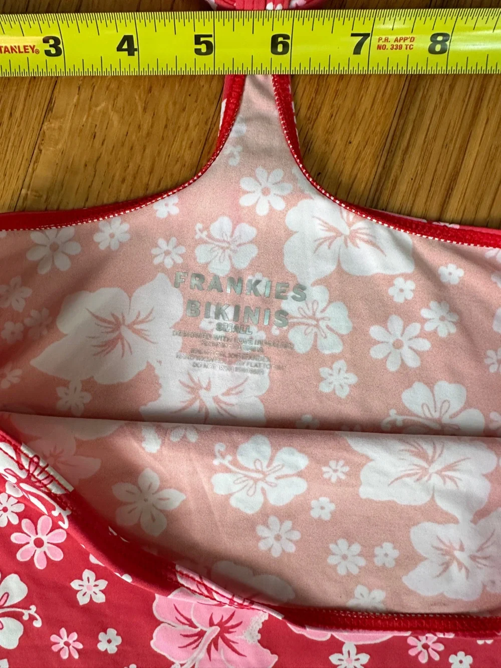 Frankies Bikinis Pink Hibiscus Floral Halter Mini Cover Up Dress Backless S